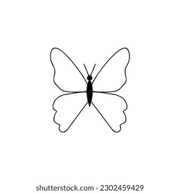 butterfly, a sketch of a vector drawing, isolated on a white background. a collection of insects