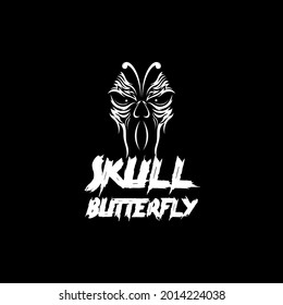 butterfly and skull abstarct logo vector  illustration