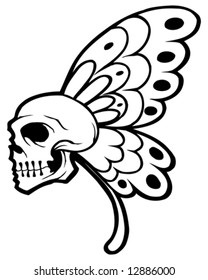 butterfly skull tattoo