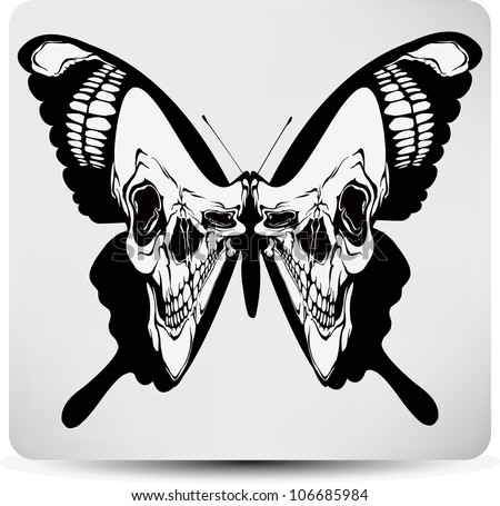 Butterfly skull. Vector illustration.