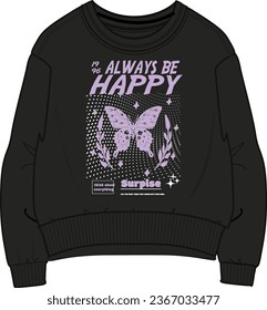 Butterfly and Slogan .Illustration. S
. Vintage Slogan T shirt Print Design.