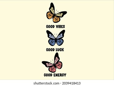 butterfly and slogan text design vector