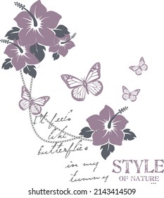 Butterfly Slogan Tshirt Print Design