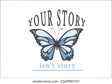 butterfly and slogan vector design art