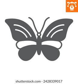 Butterfly solid icon, glyph style icon for web site or mobile app, Easter and summer, fly insect vector icon, simple vector illustration, vector graphics with editable strokes.
