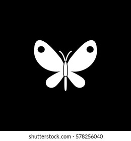 Butterfly solid icon, spring & easter elements, insect sign, a filled pattern on a black background, eps 10.