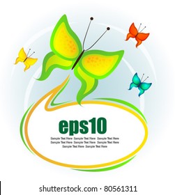 butterfly with speech bubble banner