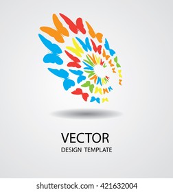 Butterfly spiral Icon. Vector illustration.