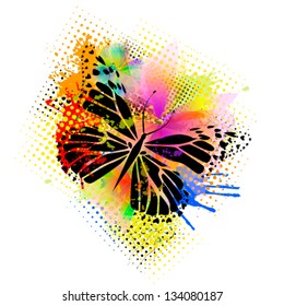 Butterfly with spots of paint