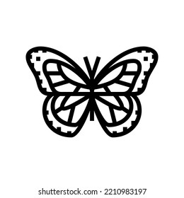 butterfly spring line icon vector. butterfly spring sign. isolated contour symbol black illustration