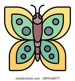butterfly in spring using soft color and filled line style