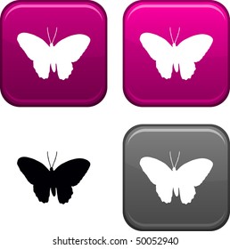 Butterfly square buttons. Black icon included.