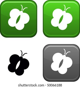 Butterfly square buttons. Black icon included.