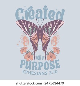 Butterfly with star graphic print design for a t-shirt. butterfly hand-drawn design vector. Butterfly with flower artwork for t-shirt print, poster, sticker, background, and other uses.