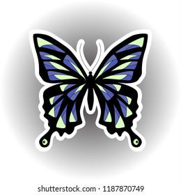   Butterfly. Sticker butterfly polygonal icon. vector
