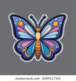 Butterfly Sticker vector illustration file