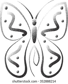 Butterfly Stipple Effect Vector Art