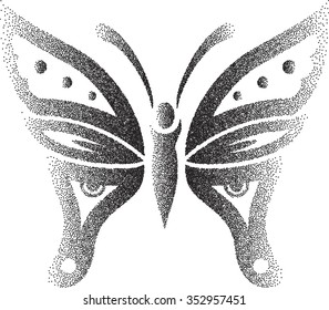 Butterfly Stipple Effect Vector Art