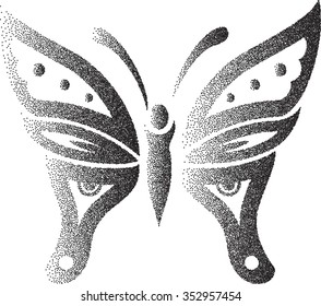 Butterfly Stipple Effect Vector Art