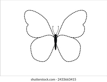 butterfly stitch and embroidery design . Graphic tee 