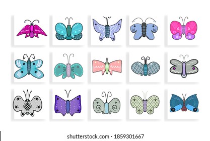 butterfly stock vector design elements set