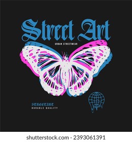 Butterfly streetwear, Vector illustration design for fashion