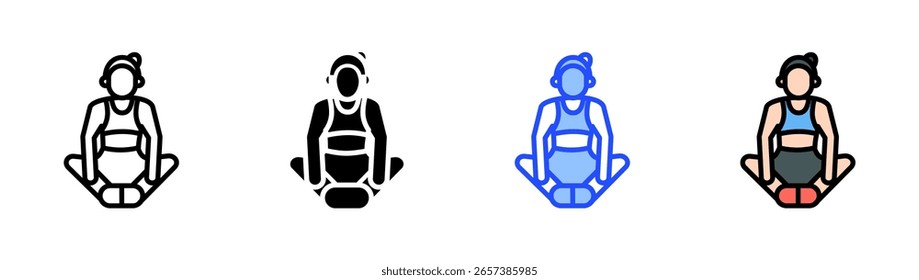 Butterfly Stretch Icon-Sammlung mit mehreren Stilen