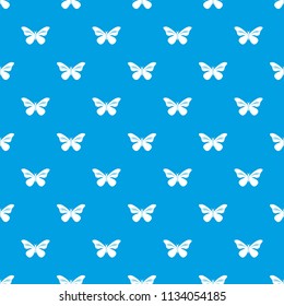 Butterfly with stripes on wings pattern vector seamless blue repeat for any use