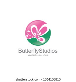 butterfly studio logo design