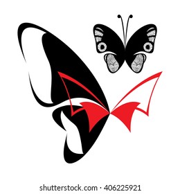 butterfly in the style of Doodle. wings of a butterfly.

