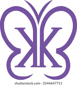 Butterfly Style KK Logo Design