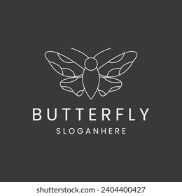 Butterfly style logo icon design template flat vector