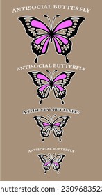 butterfly summer girt t-shirt design print cmyk silk screen serigrafia new collection