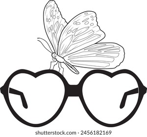 Butterfly Sunglasses Animal Vector Graphic Art Illustration