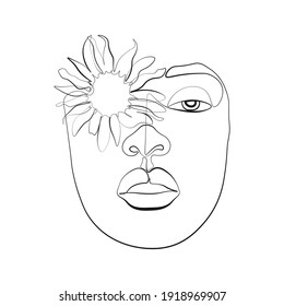 butterfly Surreal Faces Continuous line, drawing of set faces and hairstyle, fashion concept, woman beauty minimalist, vector illustration pretty. Contemporary portrait