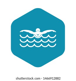 Butterfly swimmer icon. Simple illustration of butterfly swimmer vector icon for web