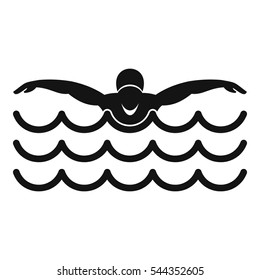 Butterfly swimmer icon. Simple illustration of butterfly swimmer vector icon for web