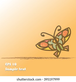 Butterfly symbol background,Flat design, can be add text, vector illustration
