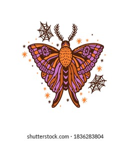 Butterfly symbol halloween holiday set. Collection design decoration. Vector illustration.