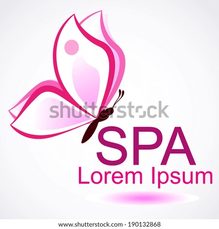 Butterfly symbol of spa. Logo. Vector Icon