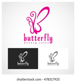 Vektor Stok Butterfly Spa Colors Colored Vector Logo (Tanpa Royalti) 487218...