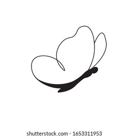 butterfly as a symbol, vector, line sketch, logo  