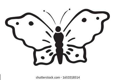 butterfly as a symbol, vector, sketch, logo  