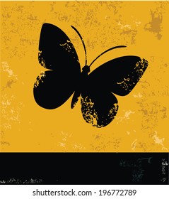Butterfly symbol,Grunge vector