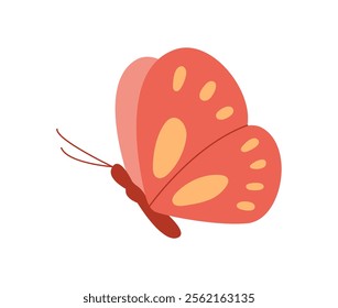 Butterfly symbolizing hope. Icon representing nature. This flat graphic illustrates beauty and tranquility, ideal for themes of optimism and transformation, perfect for various creative projects.