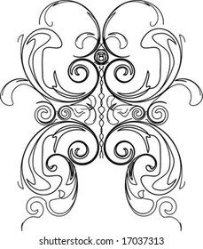 Butterfly with symmetrical forms intertwined