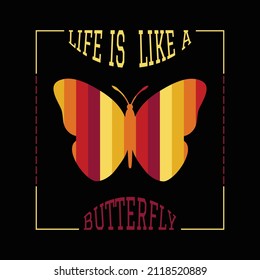 Butterfly T Shirt Design And Vector Illustration. 