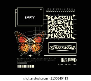 Butterfly t shirt design, vector graphic, typographic poster or tshirts street wear and Urban style