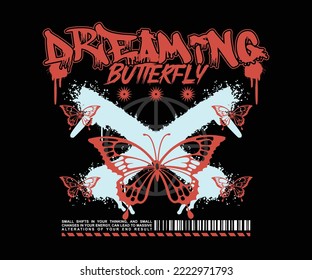 butterfly t shirt design, vector graphic, typographic poster or tshirts street wear and urban style