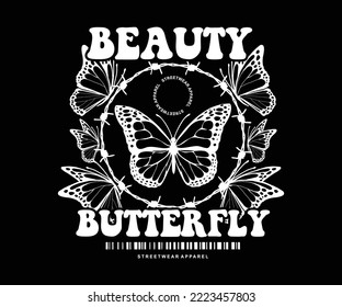 butterfly t shirt design, vector graphic, typographic poster or tshirts street wear and urban style